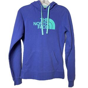 The North Face Half Dome Pullover Hoodie Purple Teal Logo Drawstrings Women’s S